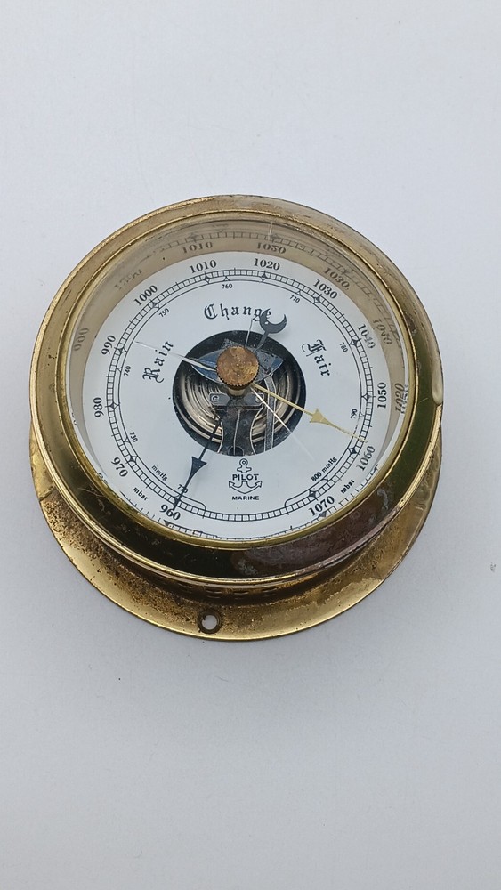 Nautical Wall Ship's Barometer PILOT MARINE Diameter 4"