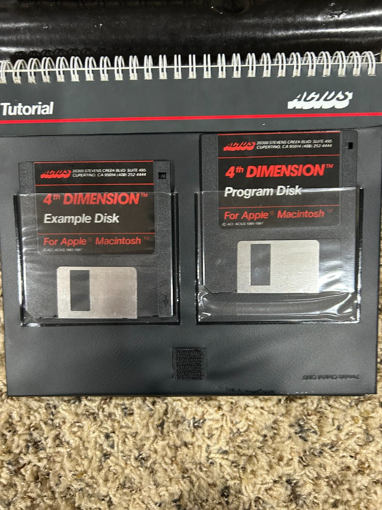 ACIUS 4th Dimension Relational Database For Macintosh Software Vintage 1989 FULL
