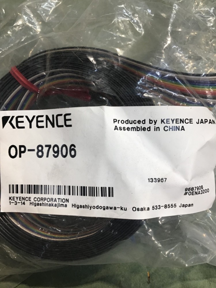 KEYENCE OP-87906 SENSOR CONNECTING CABLE, RIBBON CABLE 3M CABLE LENGTH. NEW PKG.