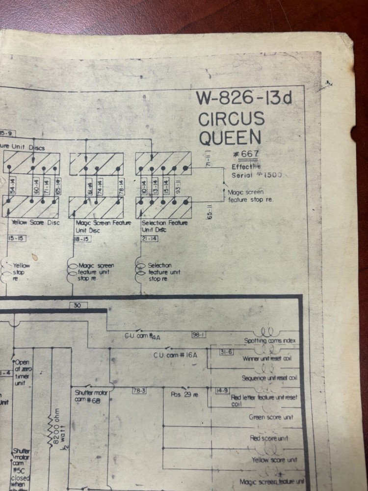 ORIGINAL-BALLY-CIRCUS QUEEN-SCHEMATICS