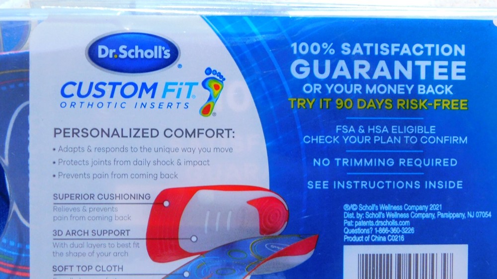 Dr. Scholl's Custom Fit Orthotic Inserts - Red, 1 Pair (CF440)