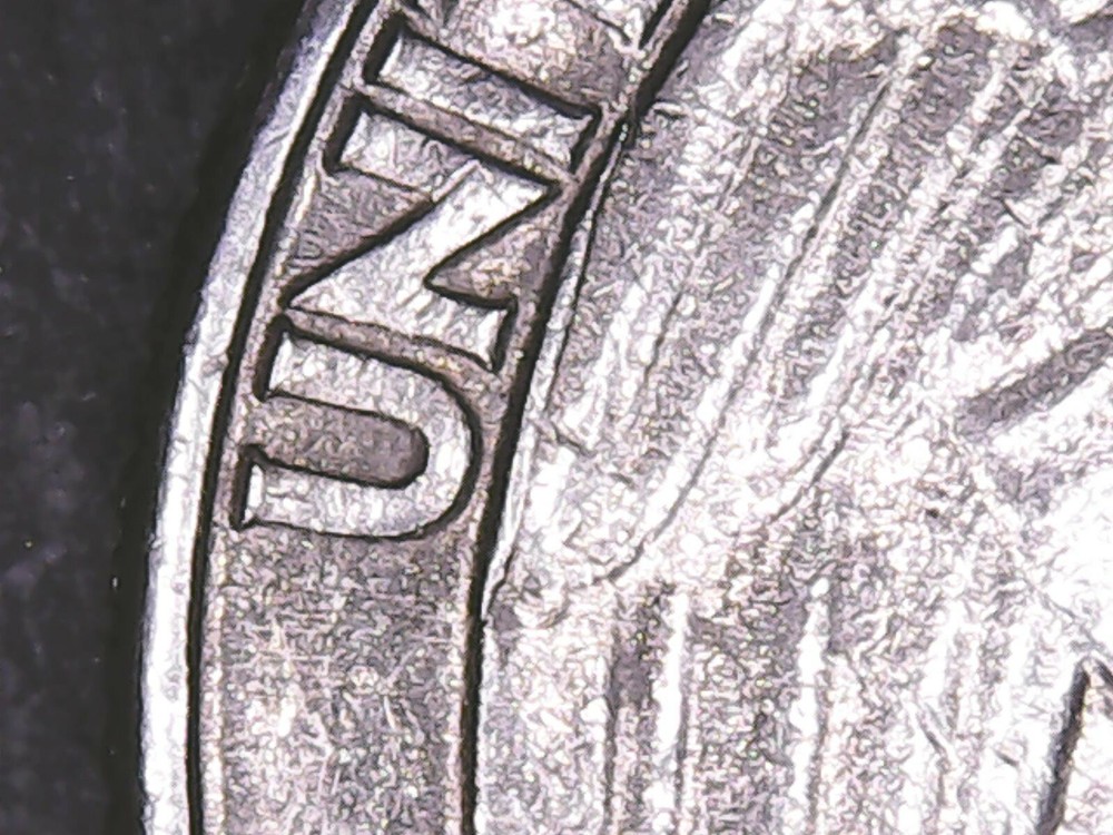 1990 P 25C Washington Quarter with Die Chip.