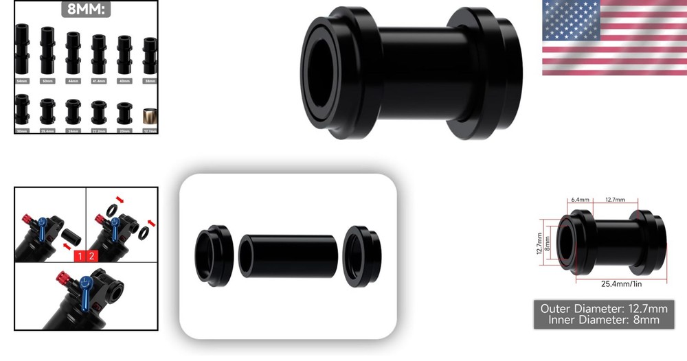 Exact-Fit Cycling Rear Shock Bushings 8mm - Precision Engineered for Performance