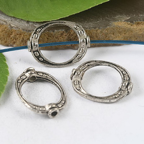 30Pcs tibetan silver crafted oval bead frame h0932