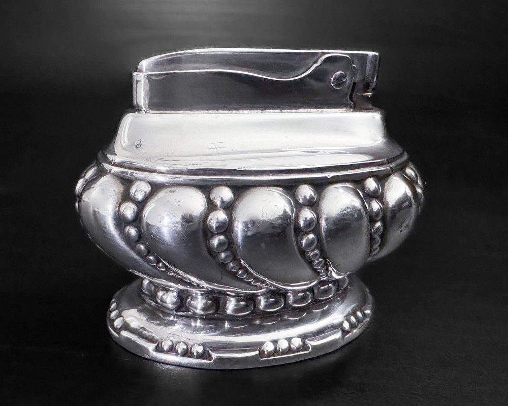 Vintage Ronson Silver Plate Crown Table Lighter 1940s