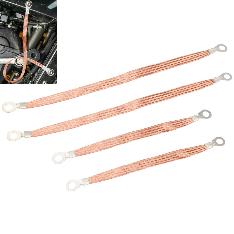 4PCS Engine Ground Strap Copper Cable Kit Car Truck Firewall Engine Body Frame
