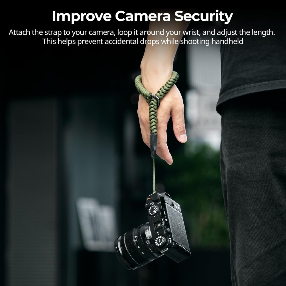 SMALLRIG Camera Wrist Strap, Universal Braided Hand Green, Green
