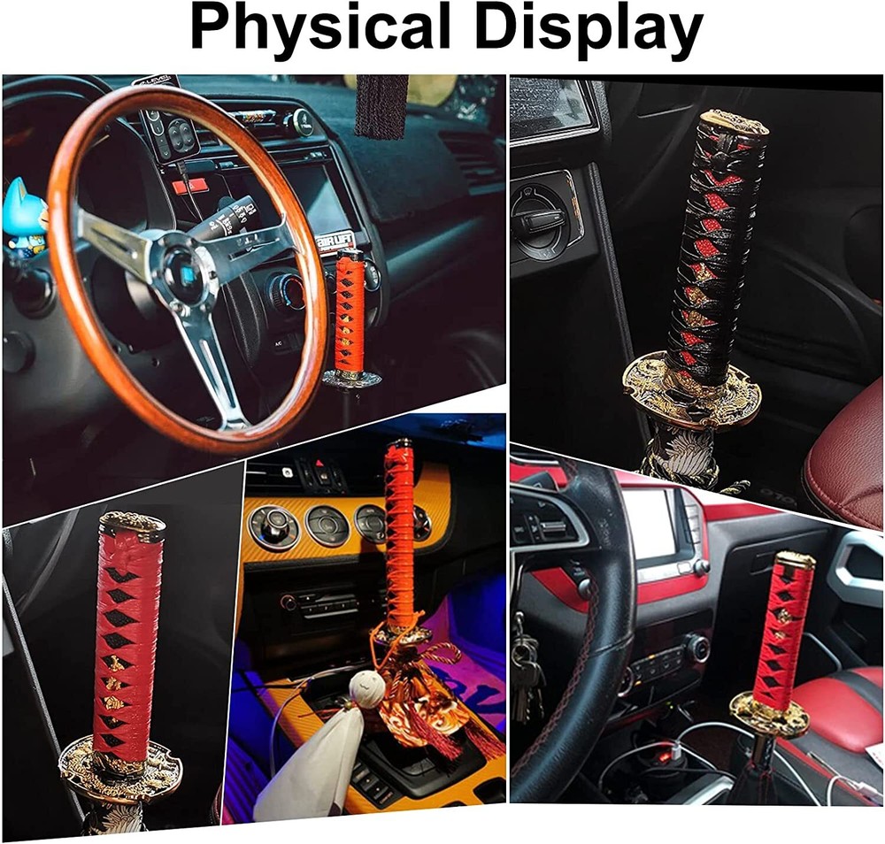 Car Universal 15cm Samurai Sword Gear Shift Knob Shifter Katana +Thread Adapte