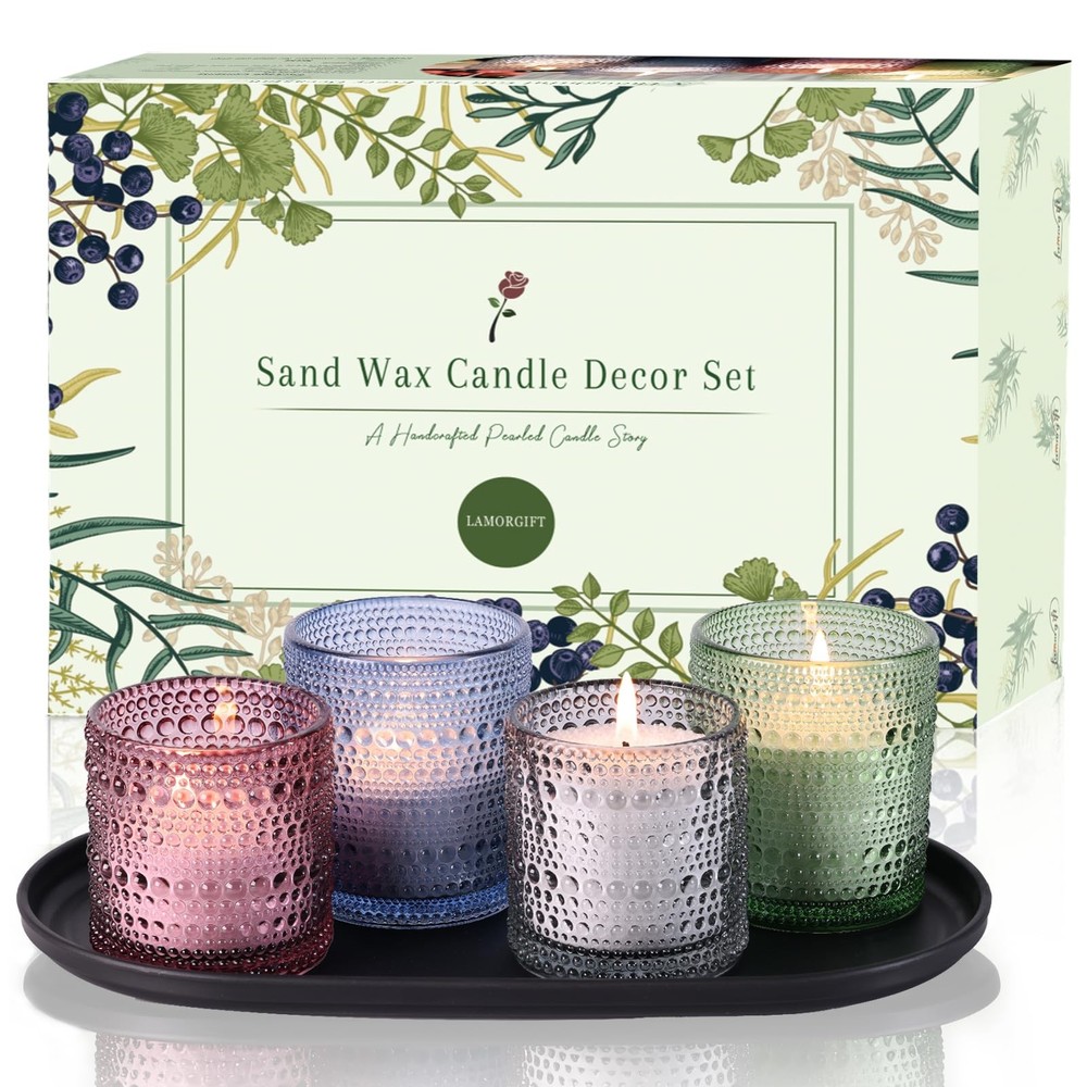 Pearled Candle Making Kit- Sand Wax Gift Set- 3.3LB Candle Sand with Wicks, 4...