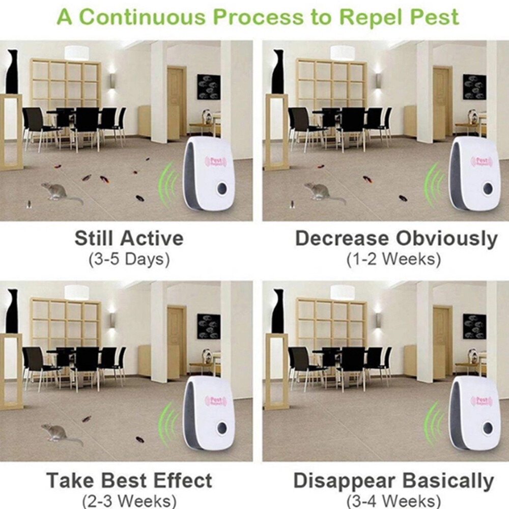 Ultrasonic Pest Repeller Reject Bug Mice Mites Spider Insect Electronic Defender