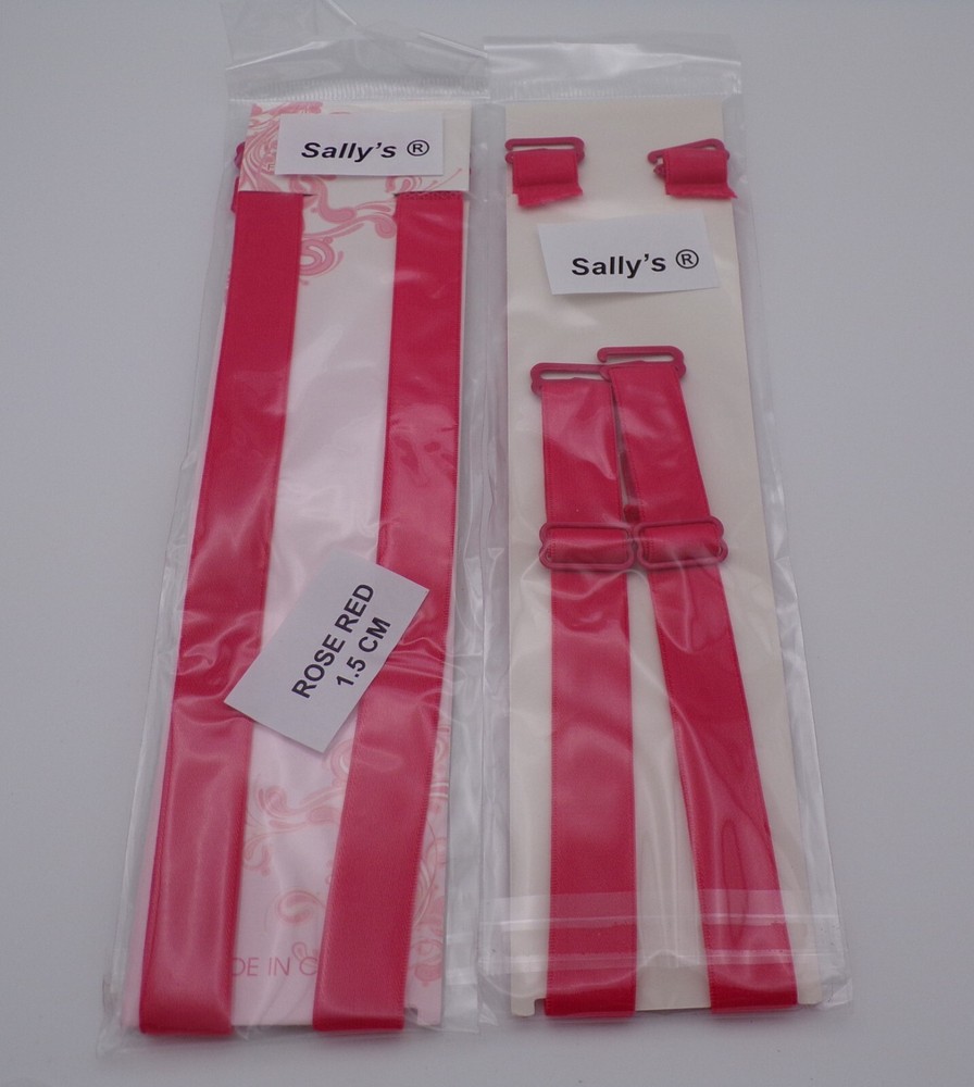 BRA STRAPS REPLACEMENTS - ADJUSTABLE - 1.5CM - ROSE RED