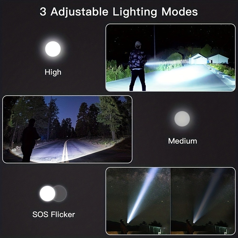 Super Bright LED Tactical Flashlight Torch P90 Rechargeable Battery Work Light