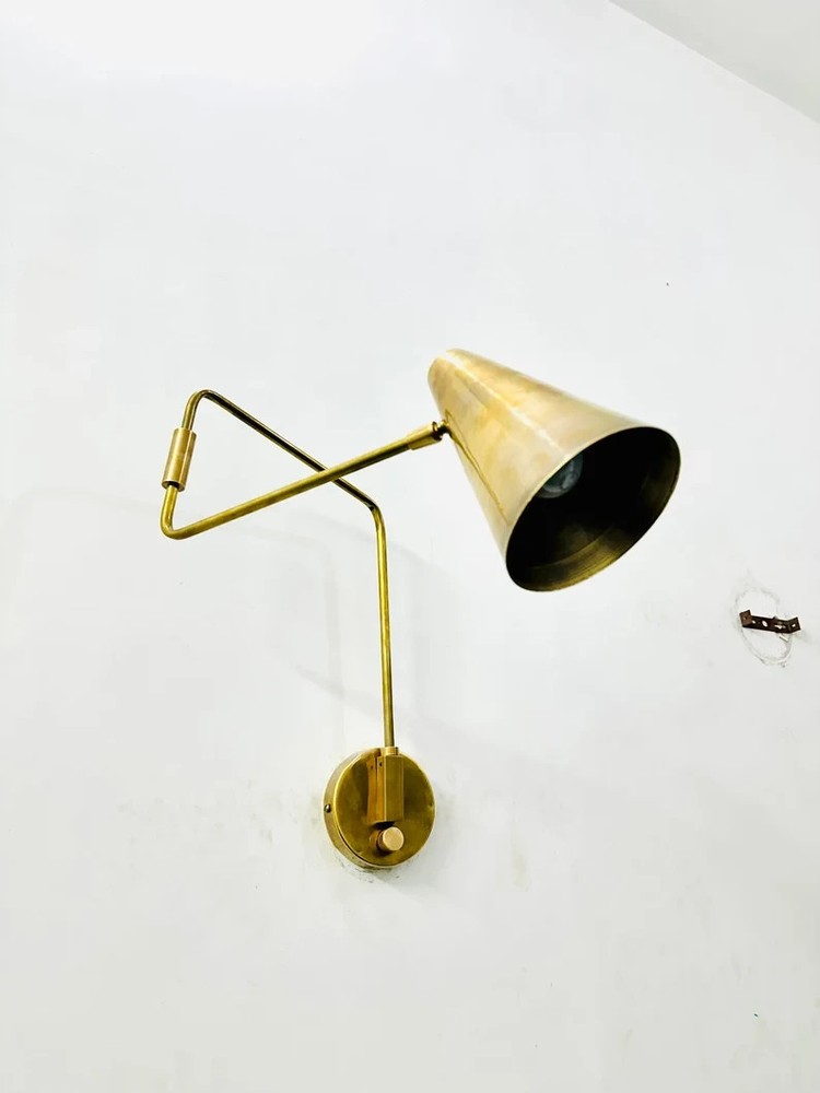 Brass Wall Sconce: Mid-Century Modern Style