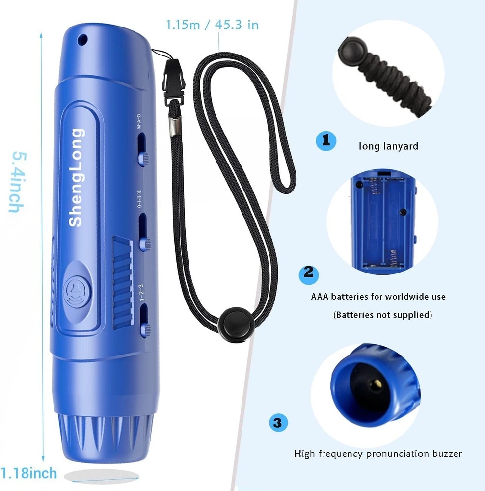 Electronic Whistle with 3 Tones & 3 High Volume Settings - Battery Powered Emerg