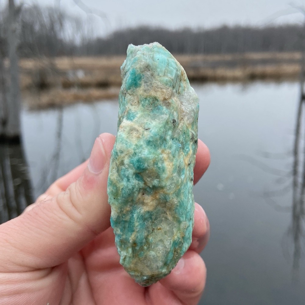 Bright Blue Amazonite Lapidary Rough Stone 5.79 Oz