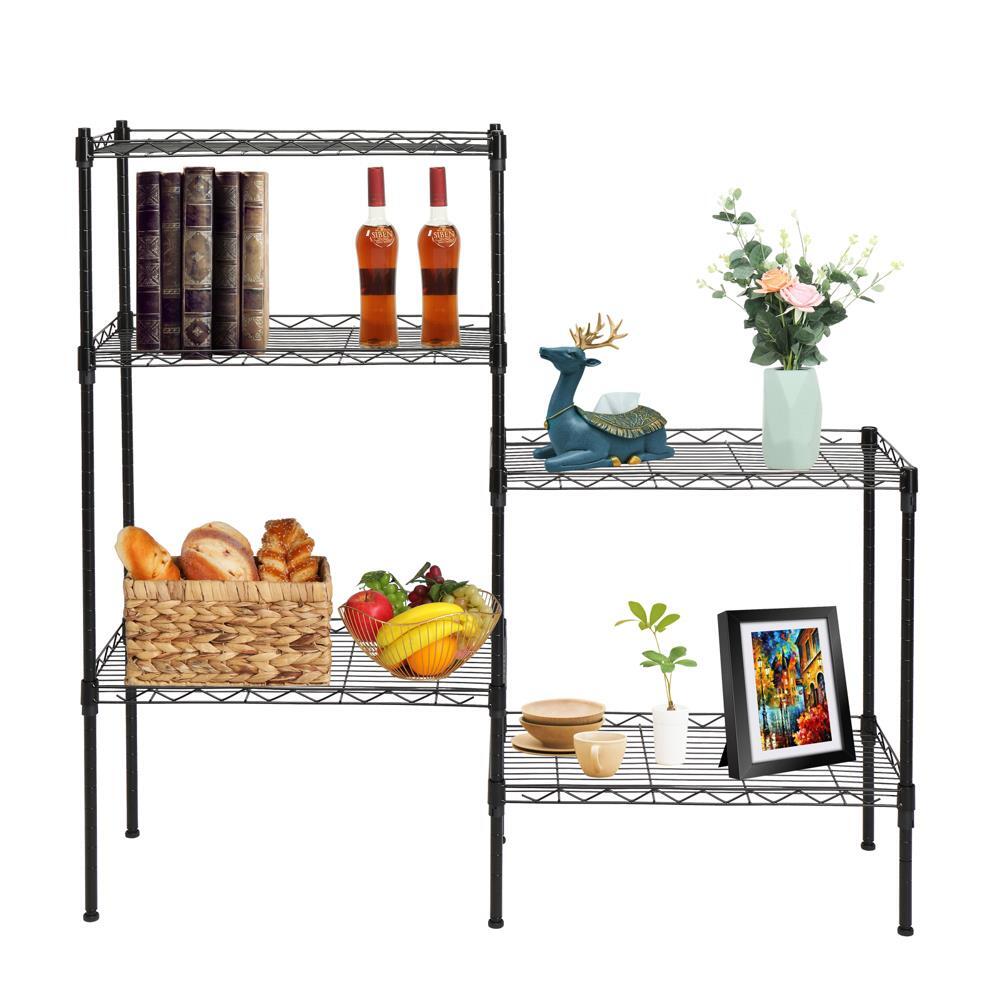 5 Layers Wire Shelves Unit Adjustable Metal Shelf Rack Kitchen Storage Organizer