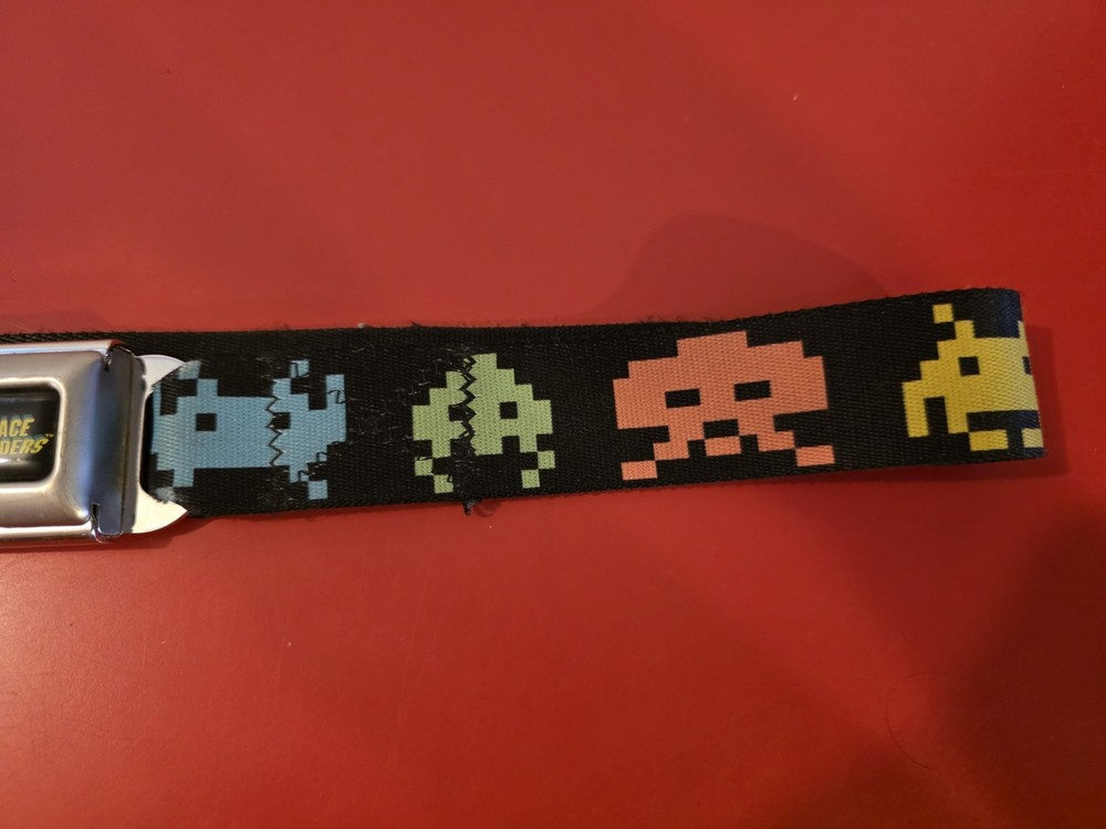 Buckle Down Space Invaders Belt Seatbelt Belt Buckle Adjustable