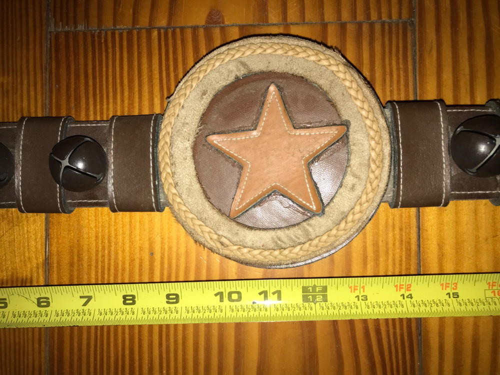 Brown Leather Strap With a Star and 4 Bells