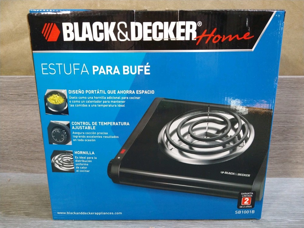BLACK+DECKER SB1001B Single-Burner Portable Buffet Range, Black