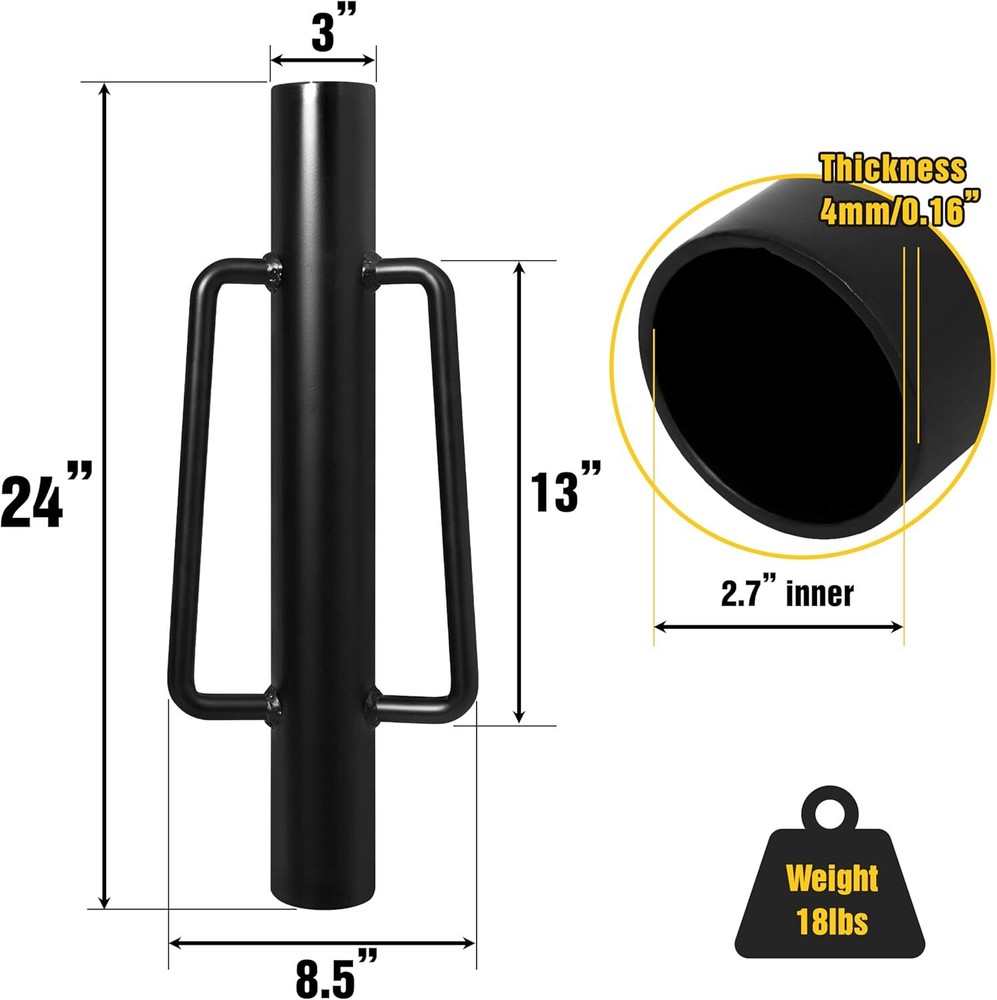 Fence Post Driver, 18LBS Heavy Duty Hand Post Pounder with Handle (18 LBS)
