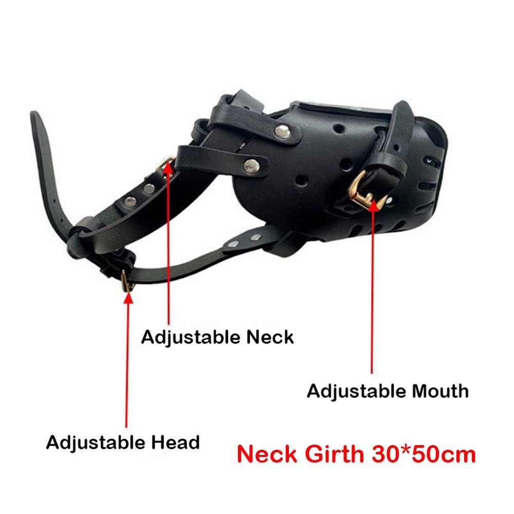 Adjustable Leather Dog Muzzle for Bite Prevention Training Chew Proof Design