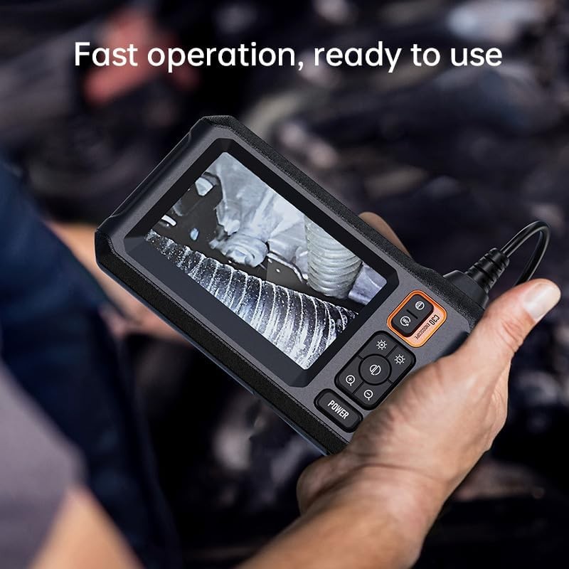 Endoscope Camera with Light, Borescope Camera with 4.3" IPS Screen, 1920P HD wit