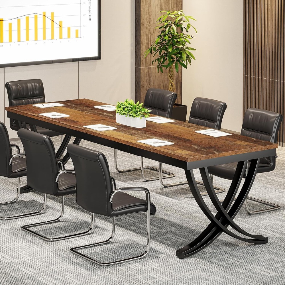 6.5ft Conference Table for 6-8 People 78'' Rectangular Seminar Table for Office