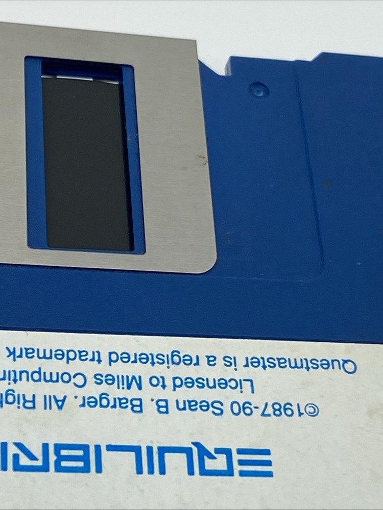 1990 Questmaster Disk 2 VTG PC Floppy Disk equilibrium Untested