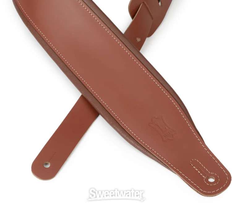 Levy's Amped Leather Series Guitar Strap - Walnut Brown