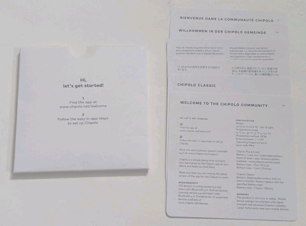 Chipolo Classic Bluetooth Key Finder, Needs Battery, Pre-Owned