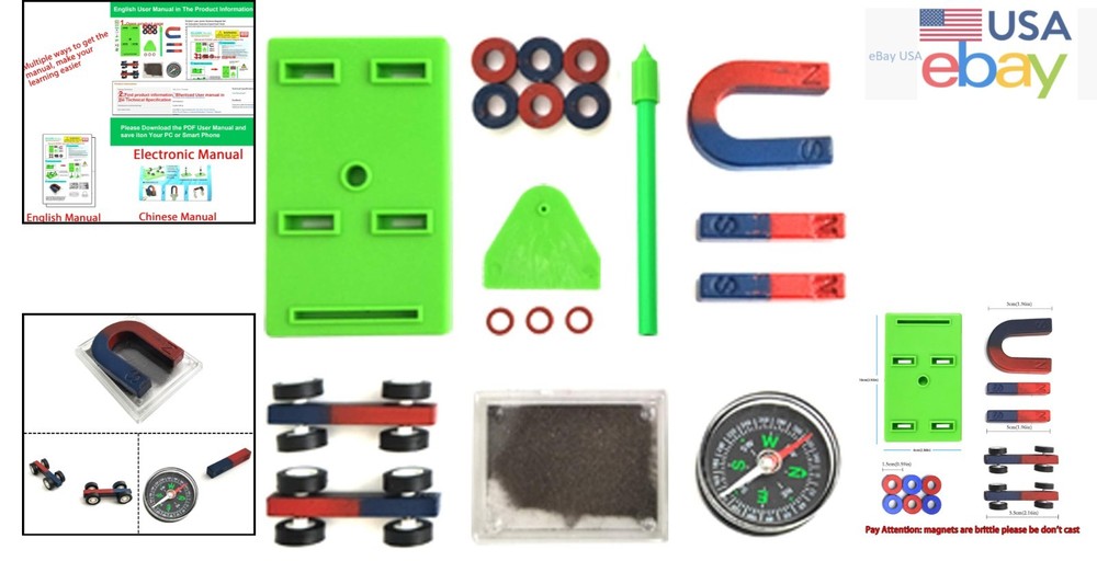 Elementary Science Magnet Kit for Students with Various Magnet Shapes Included