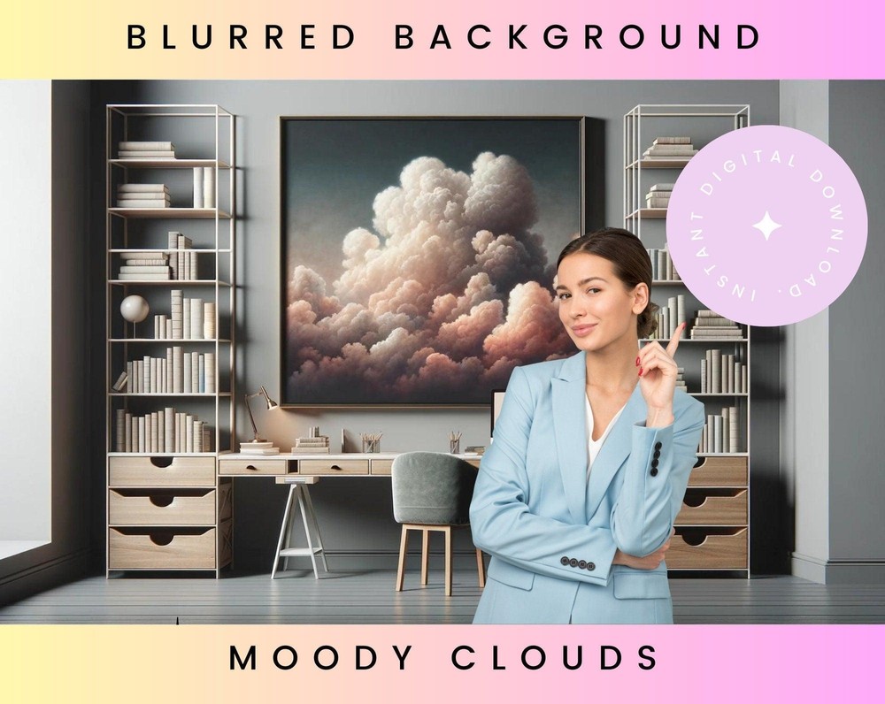 Pink Moody Clouds Zoom Backgrounds
