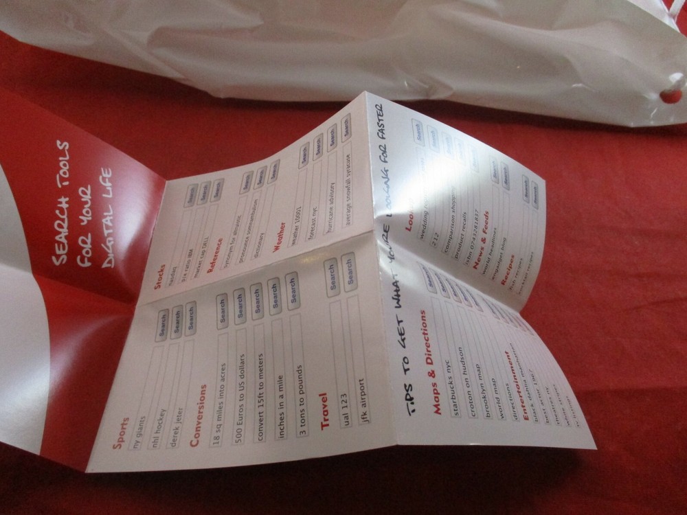 Ask.com Promotional Plastic Drawstring Bag & Search Shortcuts Sheet E3 Promo