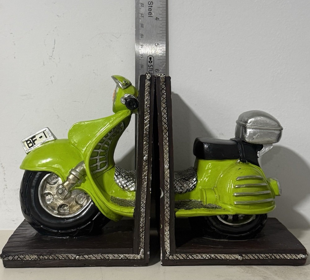 Vintage Bentley Motorcycle Bookends - Front & Back Ends
