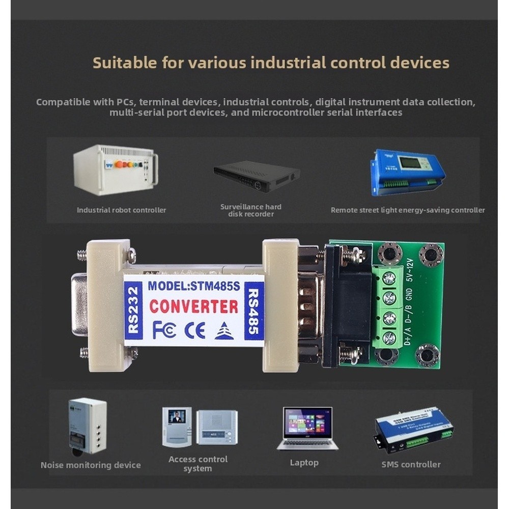 Serial Interface Passive Converter RS232 to RS485 Adapter for Communications