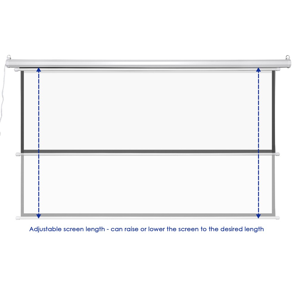92" 16:9 Electric Motorized Projector Screen w/ Remote Control Movie Projection