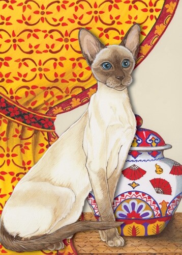 Siamese Cat Blank Note Card