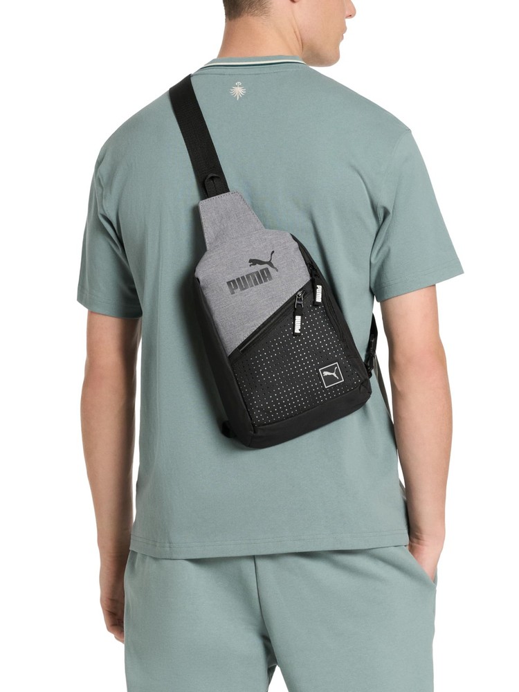 PUMA EVERCAT SIDEWALL SLING BACKPACK, One Size, Heather Grey