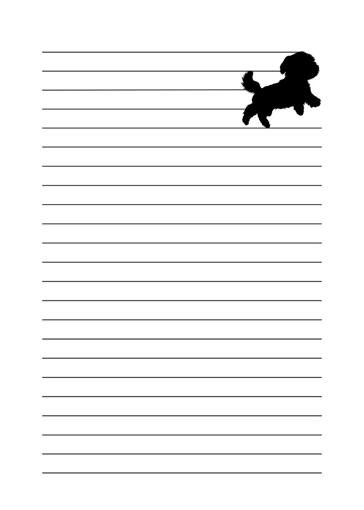 Lined, 5x7 Dog Design Notepads - 50 sheets