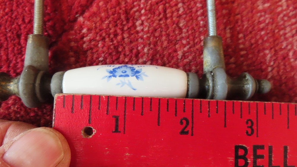 Floral print porcelain Drawer Pull drawer handle