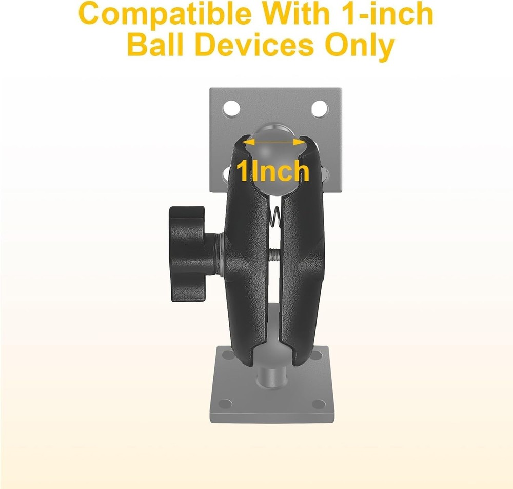 Dual Extension Double Socket Arm Compatible with RAM Mount B Size 1" Ball
