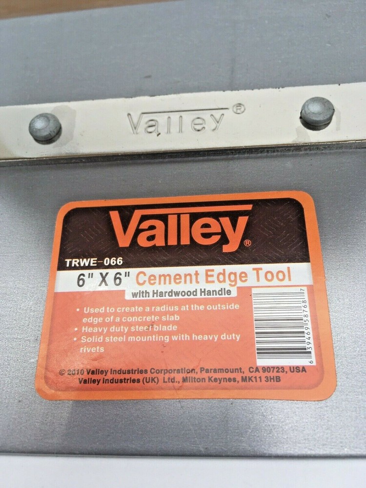 6” X 6” Cement Edger Tool Hardwood Handle