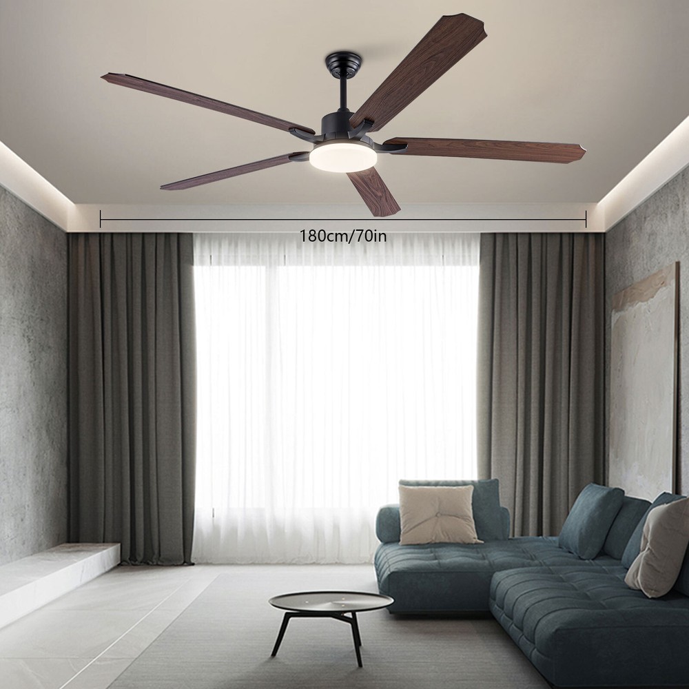 72in LED Ceiling Fan Indoor Ceiling Fan Lamp Light Dimmable W/ Remote Control