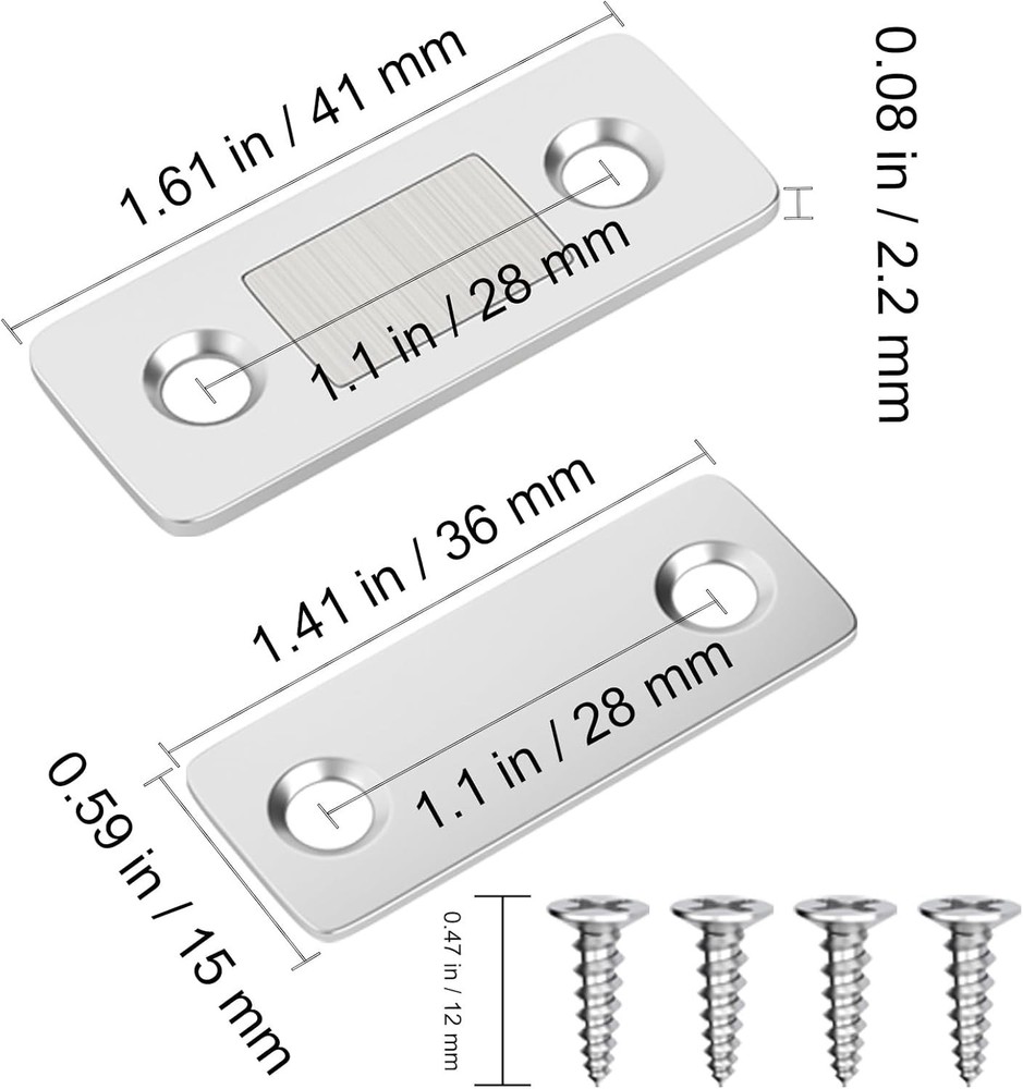 Self-Adhesive Magnetic Door Catch 4-Pack – Stylish & Secure Closure Solution