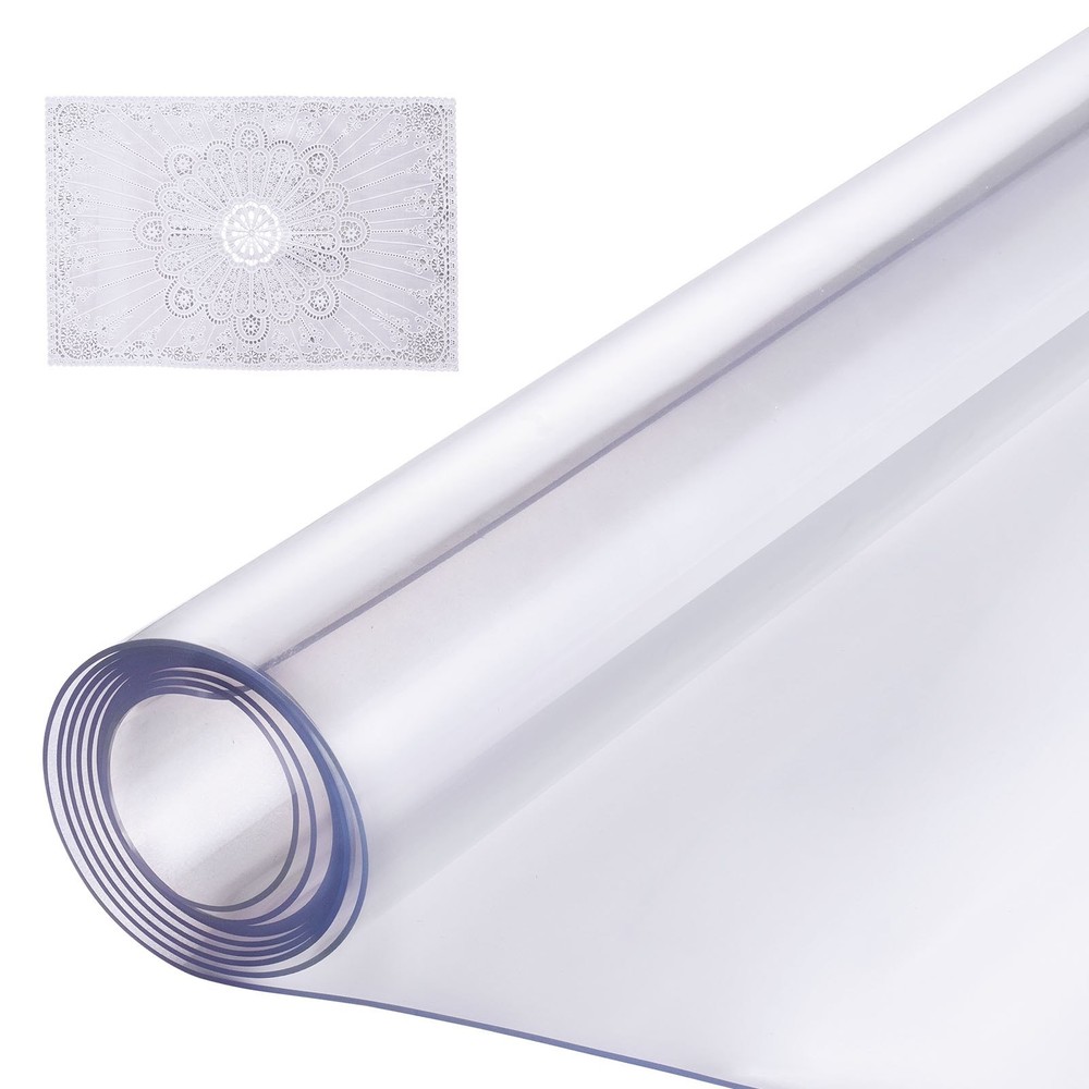 Plastic Table Cover 24 x 96 Inch 1.5 mm Thick Clear Table Protector Rectan