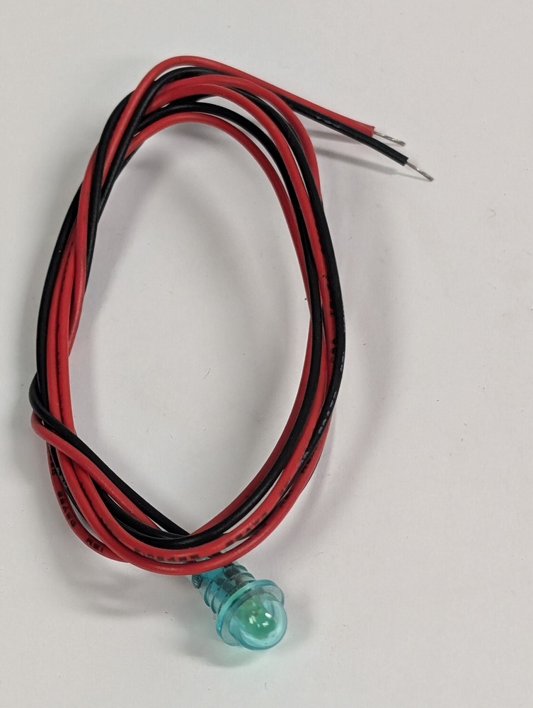 PRE-WIRED GREEN LED IN PLASTIC MOUNTING 3VDC