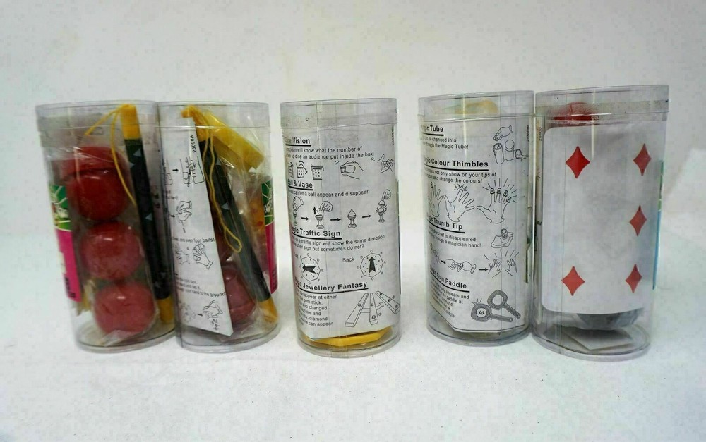 Magic Tricks lot ~ assorted ~ Dice vision, magic traffic sign, coin paddle, coin
