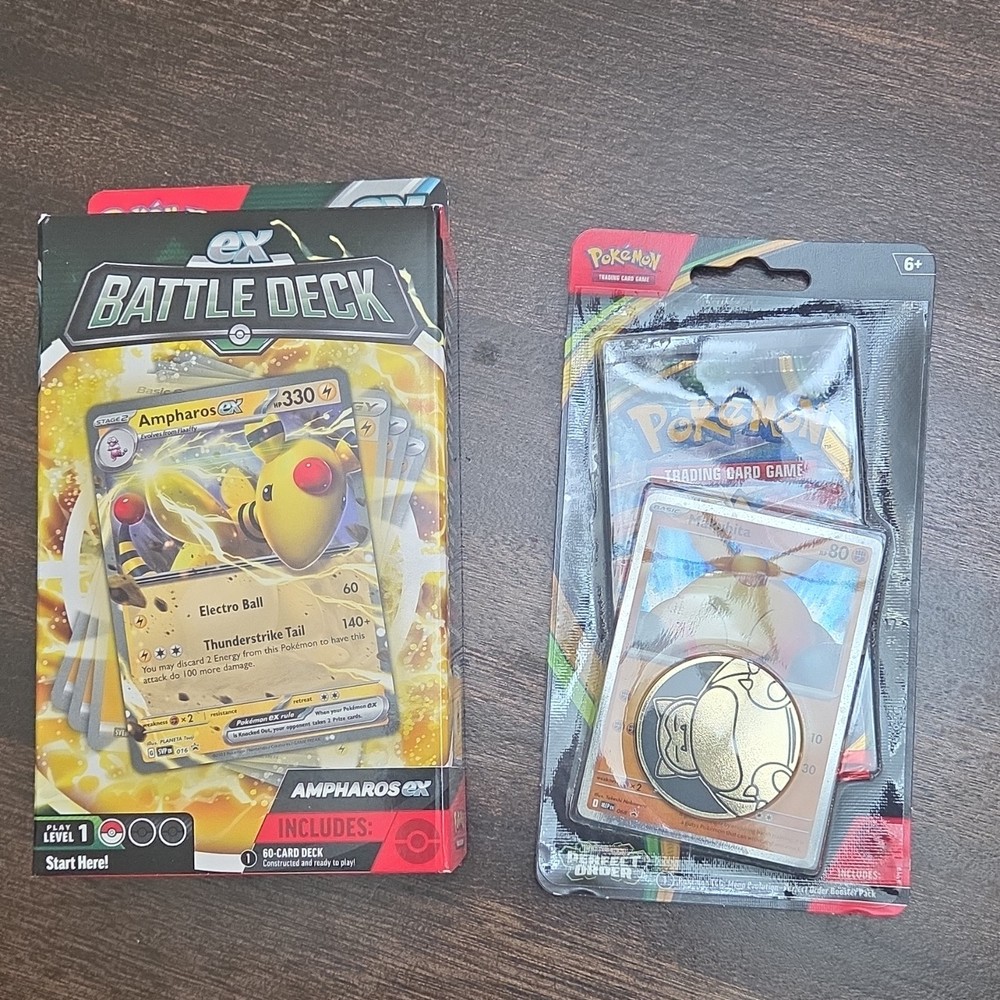 Pokémon TCG Ampharos ex Battle Deck & Mega Evolution Perfect Order Kit