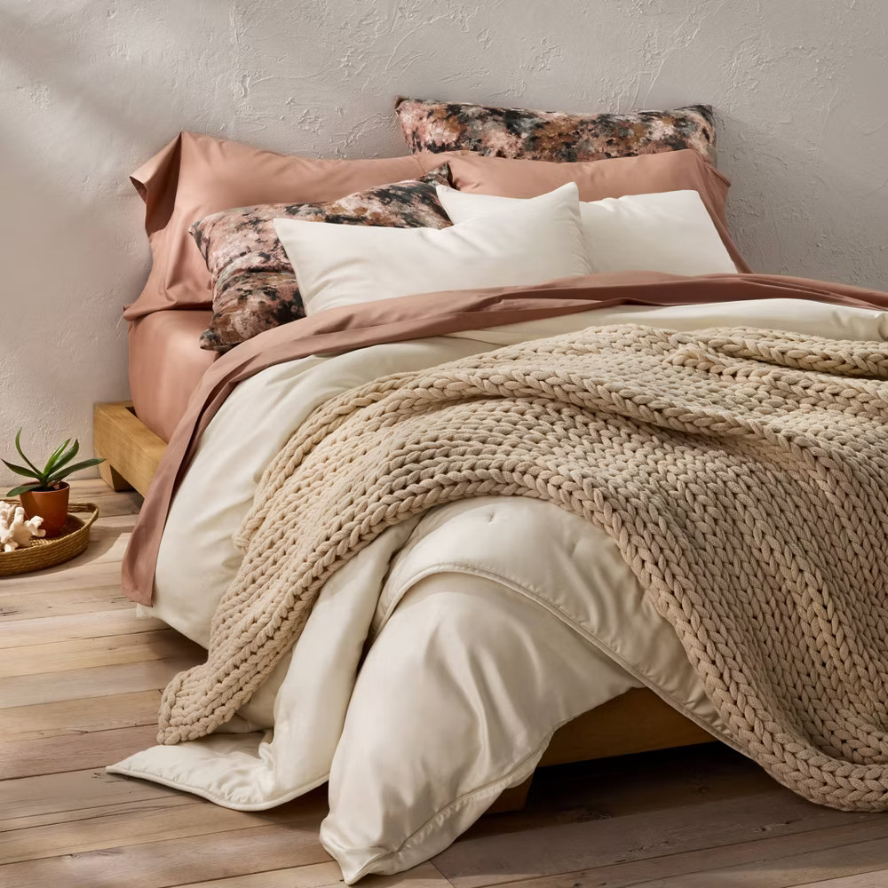 Standard 400 Thread Count Percale Pillowcases Light Adobe Clay - Casaluna