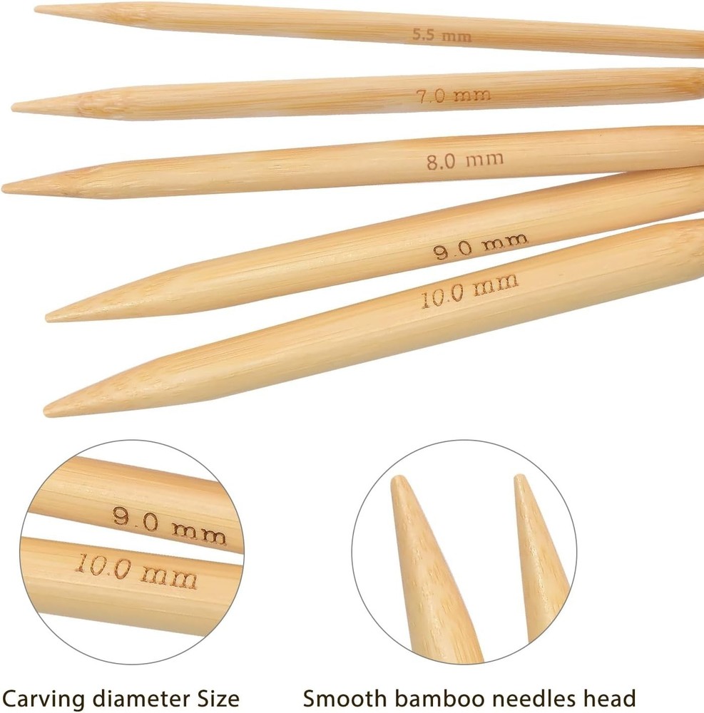 Versatile Bamboo Circular Knitting Needles 6.0mm - Complete Accessory Kit